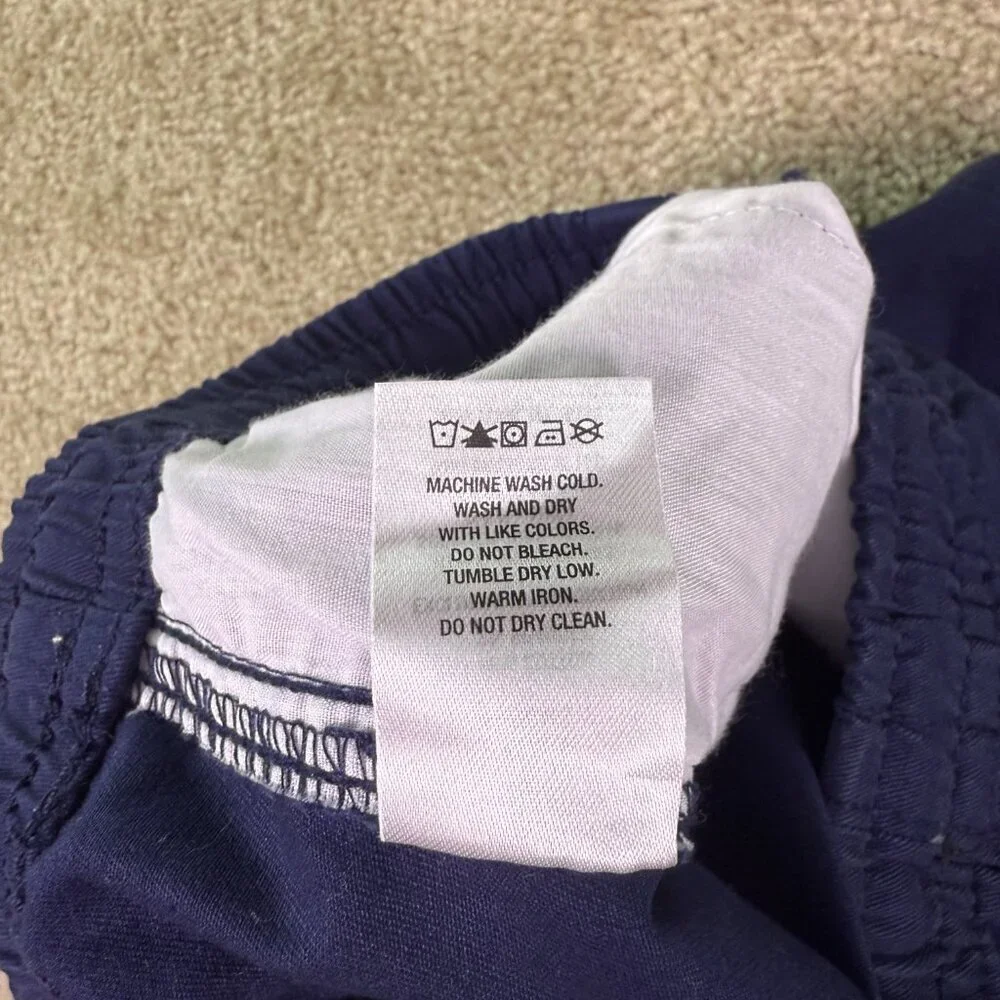 Gap Kids Boys Chino Shorts L Blue Stretch Soft Twill Elastic Waist E876